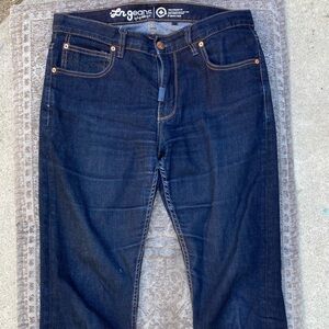Men's LRG Jeans Blue Denim True Straight Leg 34 Zip Heel Drag Streetwear Classic